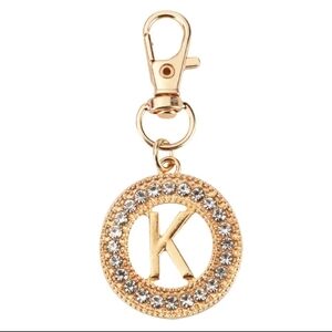 Gold and Silver Initial Keychain "K"